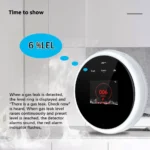 ⁦Tuya WiFi Smart Gas Leak Detector with Temperature Sensor – كاشف غاز ذكي مزود بمستشعر حرارة وشاشة LCD⁩ - الصورة ⁦6⁩