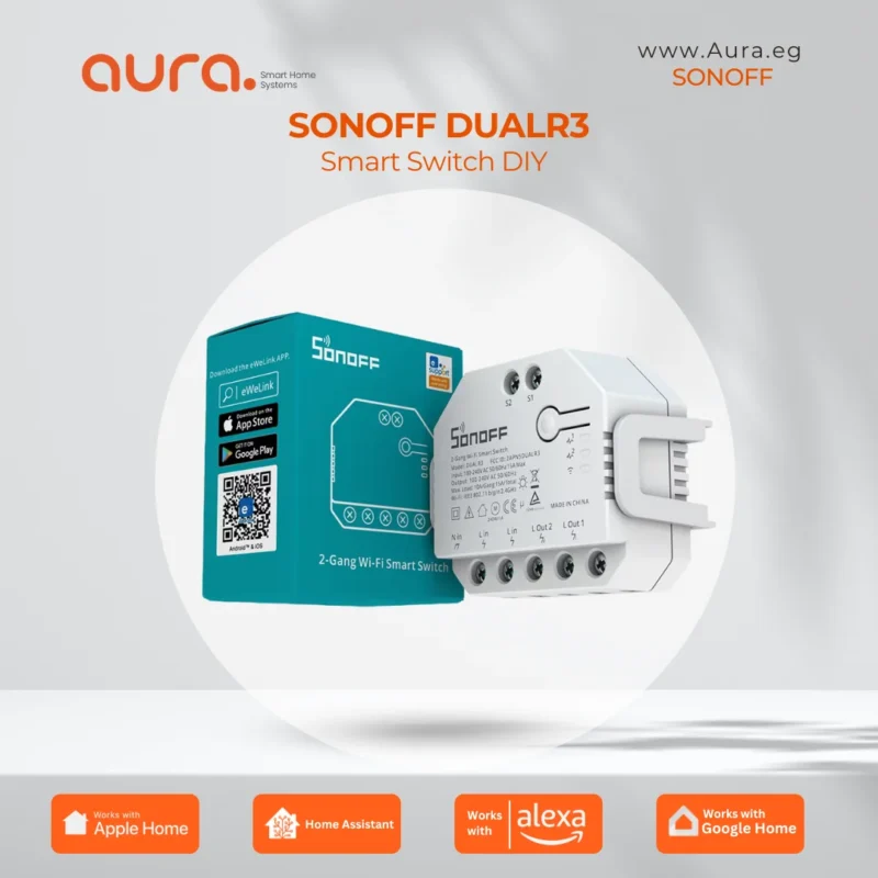 SONOFF DUALR3 – وحدة تحكم ذكية مزدوجة القناة مع قياس الطاقة