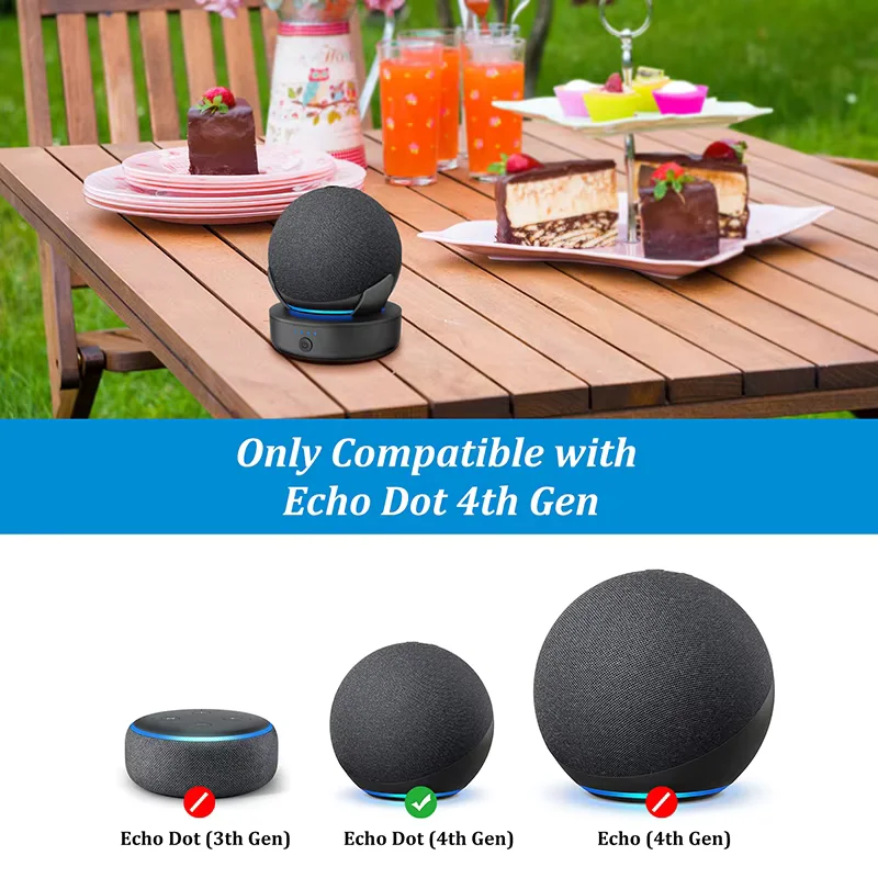 PlusAcc Portable Battery Base 10000mAh – Portable Charging Dock for Echo Dot 4th & 5th Generation