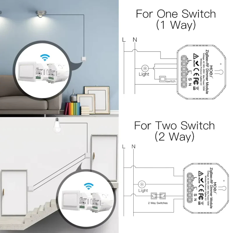 MOES Mini Tuya Zigbee Smart Dimmer
