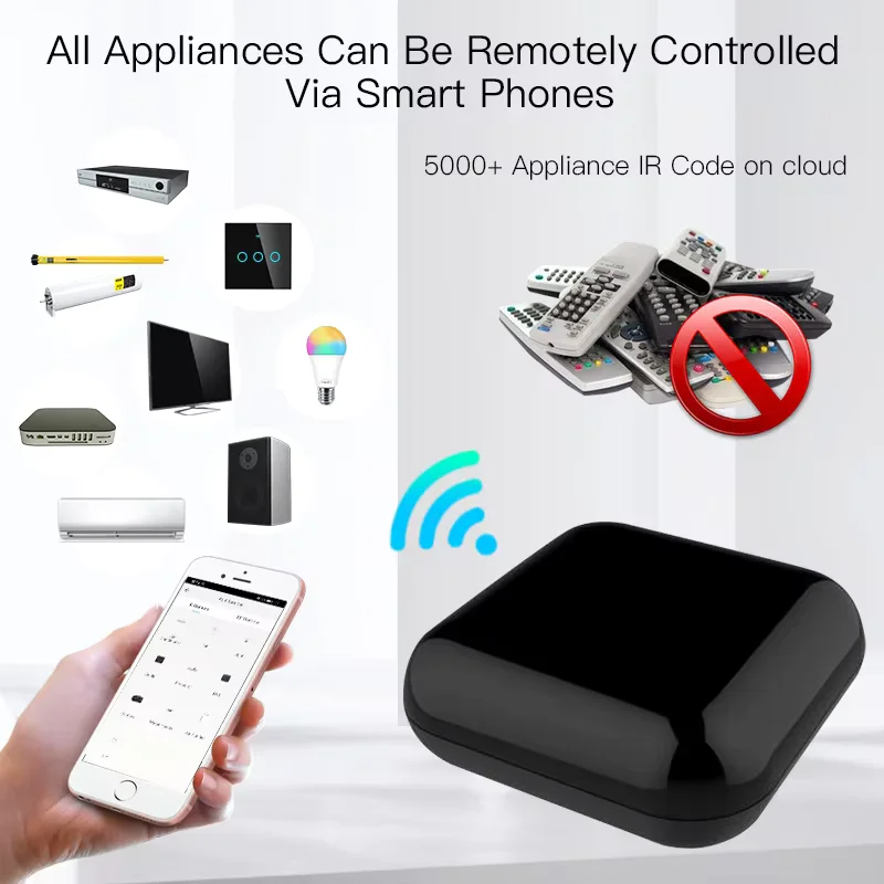 ريموت كنترول ذكي بالأشعة تحت الحمراء (IR) من MOES يعمل مع Tuya، ويدعم ZigBee وواي فاي.