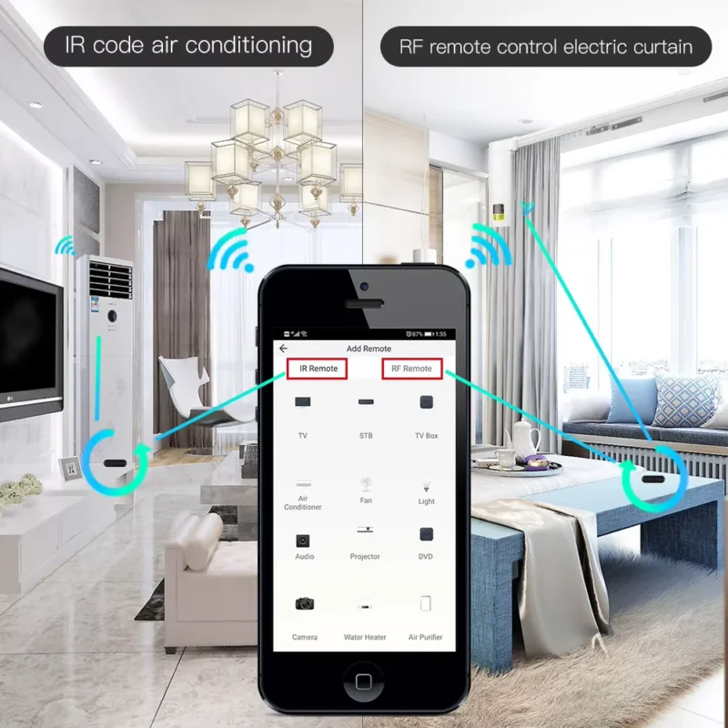 ريموت كنترول ذكي بالأشعة تحت الحمراء (IR) من MOES يعمل مع Tuya، ويدعم ZigBee وواي فاي.