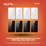 AVATTO Smart Switch Concave WiFi 1/2/3/4 Gang – Smart Touch Light Switch