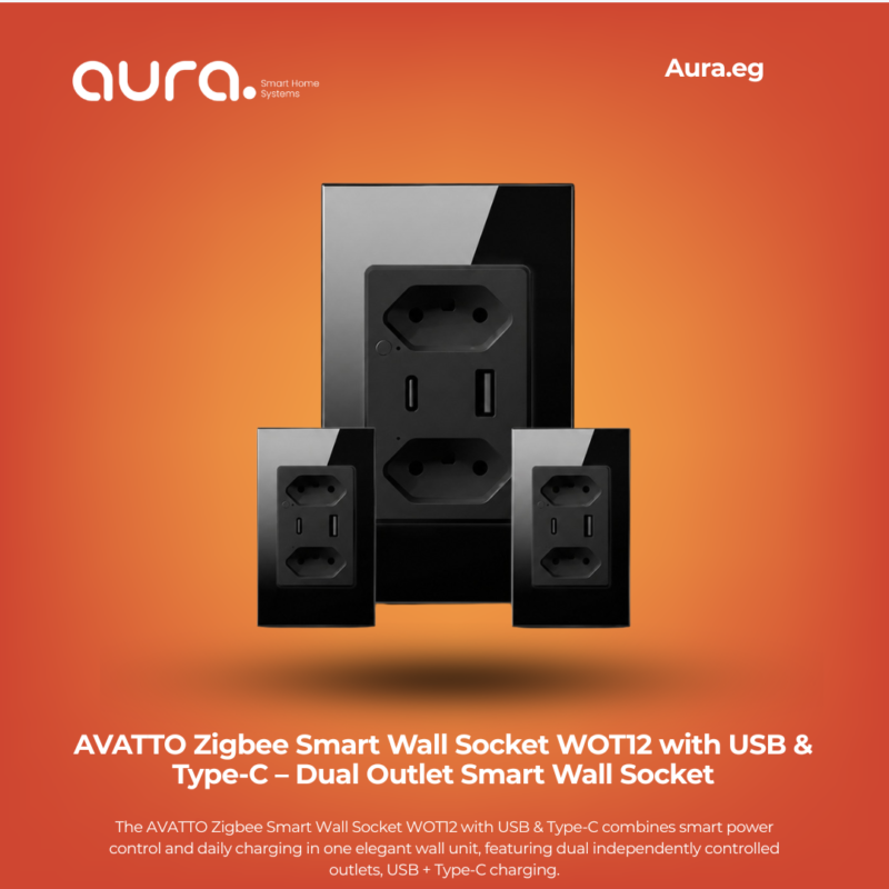 مقبس AVATTO Zigbee Smart Wall Socket  الذكي مع USB وType-C – مقبس حائطي ذكي بمخرجين وتحكم مستقل