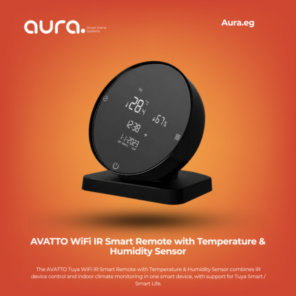 The AVATTO Tuya WiFi IR Smart Remote with Temperature & Humidity Sensor combines IR device control and indoor climate monitoring in one smart device, with support for Tuya Smart / Smart Life,