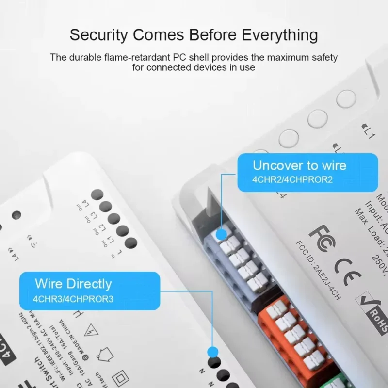 SONOFF 4CH PRO R3 – 4-channel smart switch with WiFi and RF 433MHz control