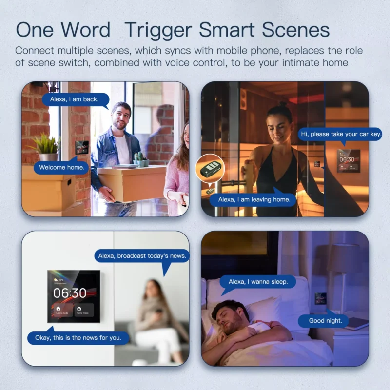 MOES Tuya WiFi Smart Touch Control Panel – لوحة مركزية ذكية بشاشة 4 إنش وتحكم صوتي مدمج