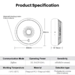 ⁦AVATTO Zigbee Smart Smoke Detector – كاشف دخان ذكي للحماية من الحرائق⁩ - الصورة ⁦2⁩