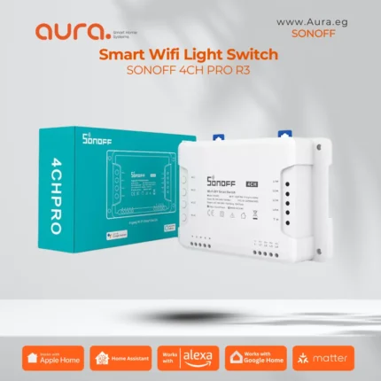 SONOFF 4CH PRO R3 – مفتاح ذكي بـ 4 قنوات بتحكم WiFi وRF 433MHz