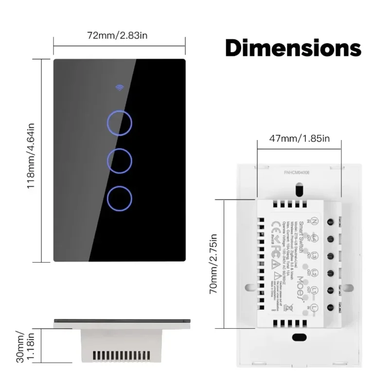 MOES Tuya ZigBee Smart Light Switch – Smart Light Switch with Glass Touch