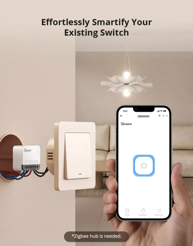 SONOFF ZBMINIR2 – مفتاح ذكي Zigbee صغير الحجم بقدرات واسعة وتحكم عن بعد عبر تطبيق eWeLink