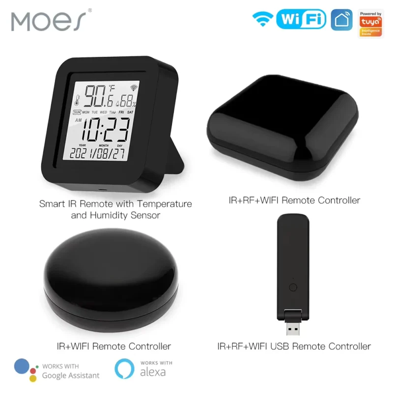 ريموت كنترول ذكي بالأشعة تحت الحمراء (IR) من MOES يعمل مع Tuya، ويدعم ZigBee وواي فاي.