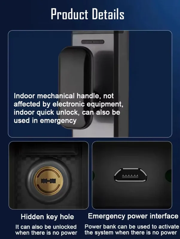 3D Face Recognition Smart Digital Door Lock – قفل إلكتروني ذكي بكاميرا والبصمة