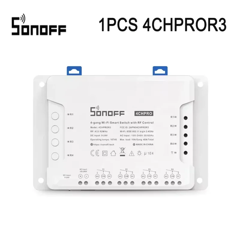 SONOFF 4CH PRO R3 – 4-channel smart switch with WiFi and RF 433MHz control
