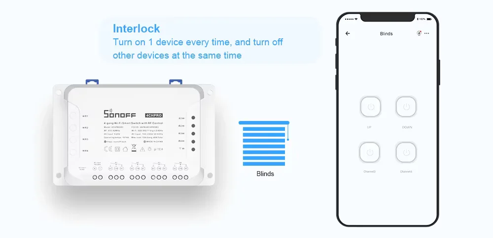 SONOFF 4CH PRO R3 – 4-channel smart switch with WiFi and RF 433MHz control