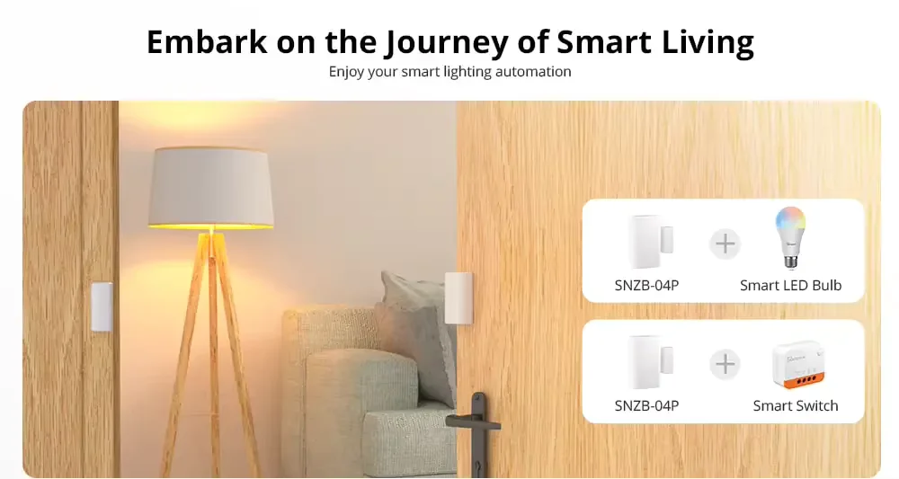 SONOFF SNZB-04P Zigbee Door/Window Sensor – راقب دخول منزلك وفعّل المشاهد الذكية تلقائياً