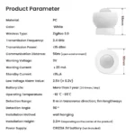 ⁦حساس الحركة الذكي AVATTO Zigbee PIR Motion Sensor⁩ - الصورة ⁦5⁩