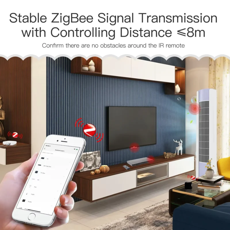 ريموت كنترول ذكي بالأشعة تحت الحمراء (IR) من MOES يعمل مع Tuya، ويدعم ZigBee وواي فاي.