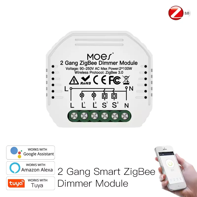 MOES Mini Tuya Zigbee Smart Dimmer