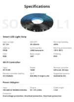 ⁦شريط إضاءة ذكي SONOFF L2 بطول 2 متر RGB WiFi مع تحكم صوتي ومزامنة موسيقى⁩ - الصورة ⁦15⁩