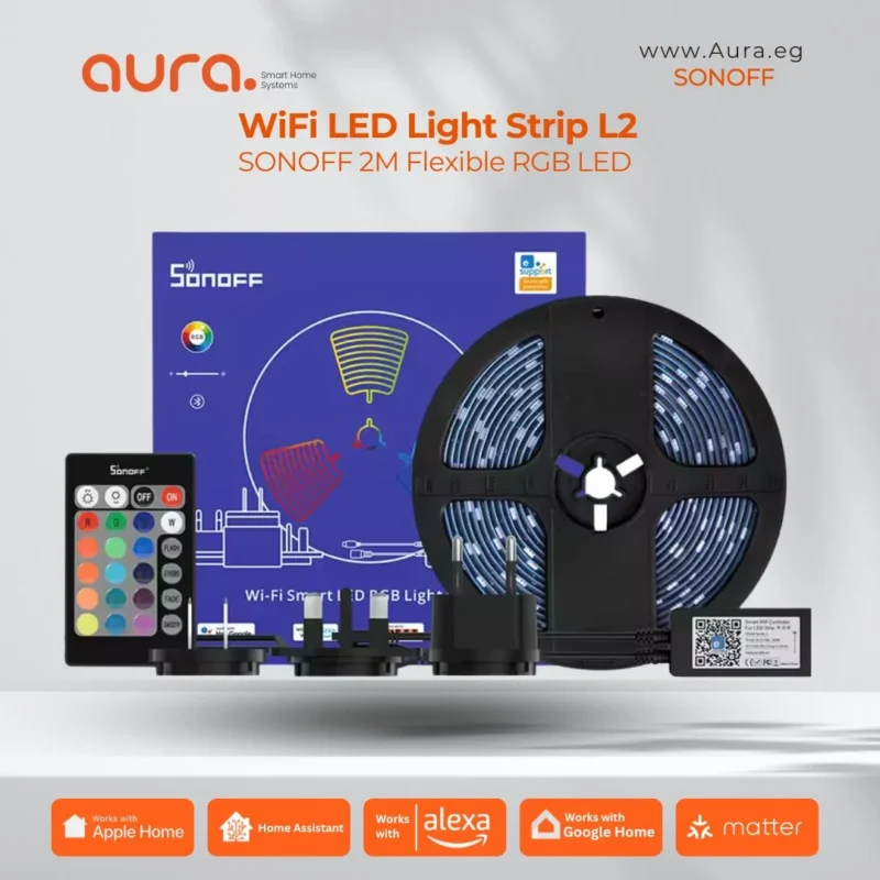 شريط إضاءة ذكي SONOFF L2 بطول 2 متر RGB WiFi مع تحكم صوتي ومزامنة موسيقى