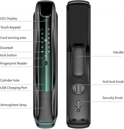 Lezn K12 Smart Door Lock with Face Recognition, Camera & Tuya App Control