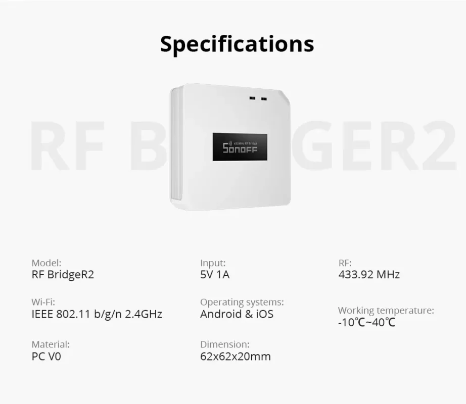 SONOFF RF Bridge R2 – Instantly make your 433MHz devices smart!