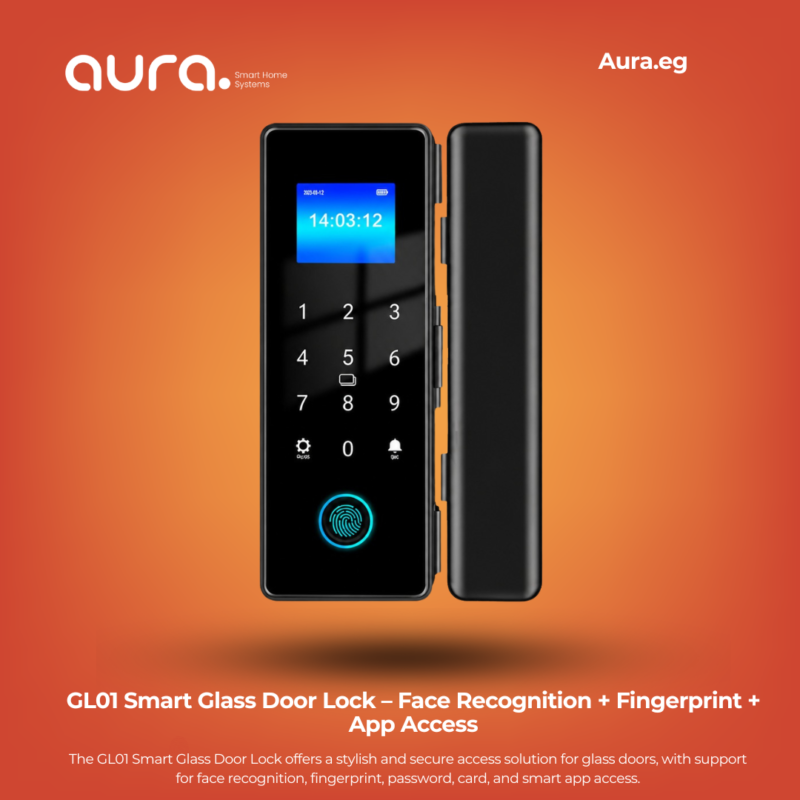 GL01 Smart Glass Door Lock – Face Recognition + Fingerprint + App Access