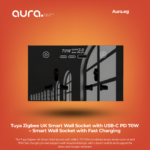 Tuya Zigbee UK Smart Wall Socket with USB-C PD 70W – Smart Wall Socket with Fast Charging