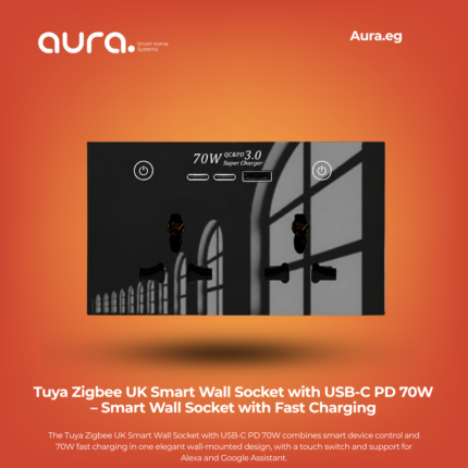 Tuya Zigbee UK Smart Wall Socket with USB-C PD 70W – Smart Wall Socket with Fast Charging