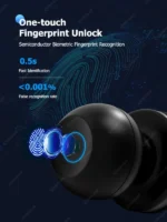 ⁦Catchface O2 Smart Knob Lock – قفل باب ذكي بالبصمة وتطبيق Tuya للأبواب الخشبية⁩ - الصورة ⁦7⁩