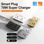 ⁦Tuya Zigbee UK Smart Wall Socket with USB-C PD 70W – مقبس جداري ذكي مع شحن فائق السرعة⁩ - الصورة ⁦8⁩