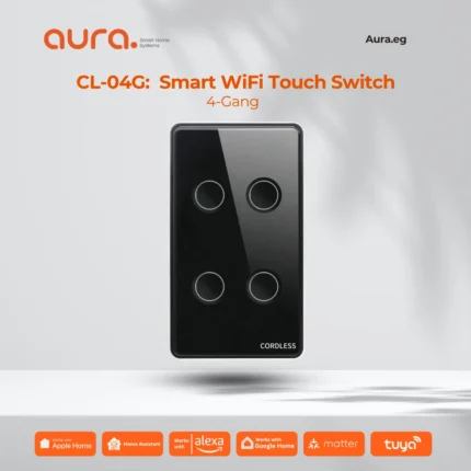 CL-04G- 4-Gang Smart WiFi Touch Switch (Tuya Compatible)