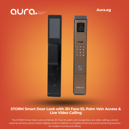 STORM Smart Door Lock with 3D Face ID, Palm Vein Access & Live Video Calling