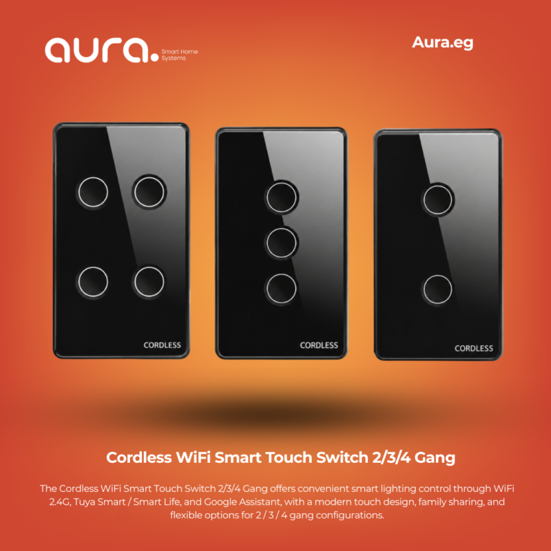 Cordless WiFi Smart Touch Switch 2/3/4 Gang