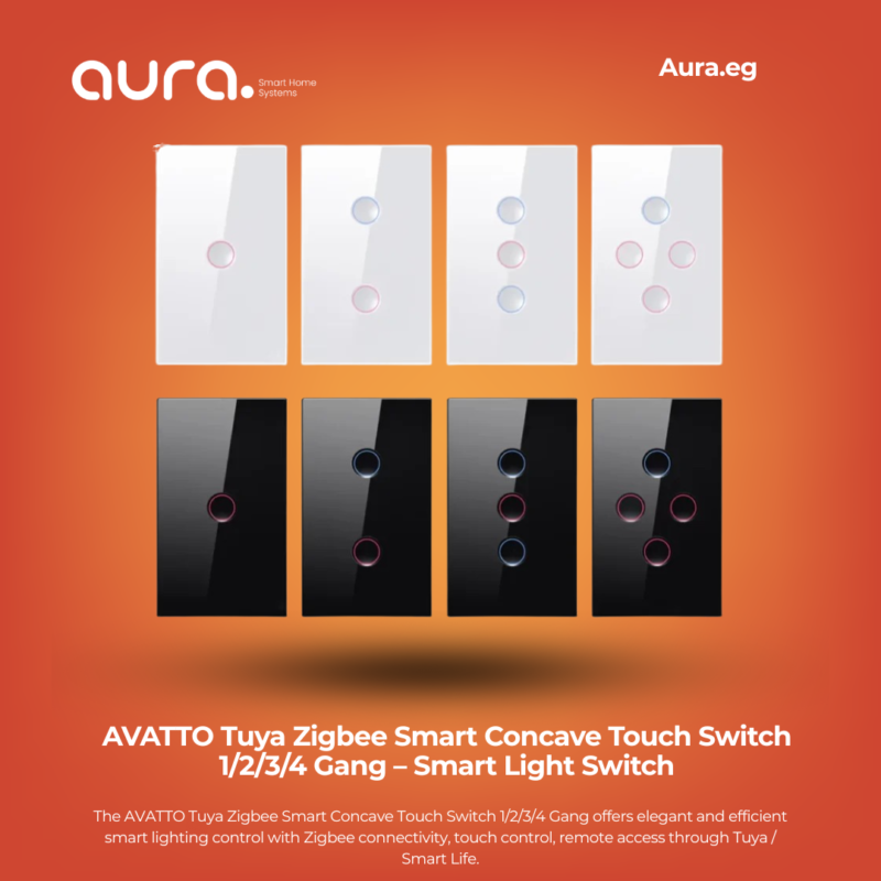 AVATTO Tuya Zigbee Smart Concave Touch Switch 1/2/3/4 Gang – Smart Light Switch