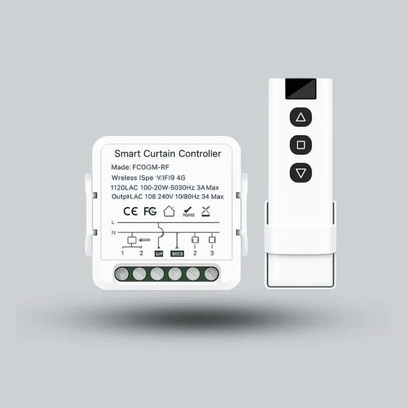مفتاح ستائر ذكي Cordless WiFi RF433 – تحكم في الستائر بالموبايل ومتوافق مع Alexa وGoogle