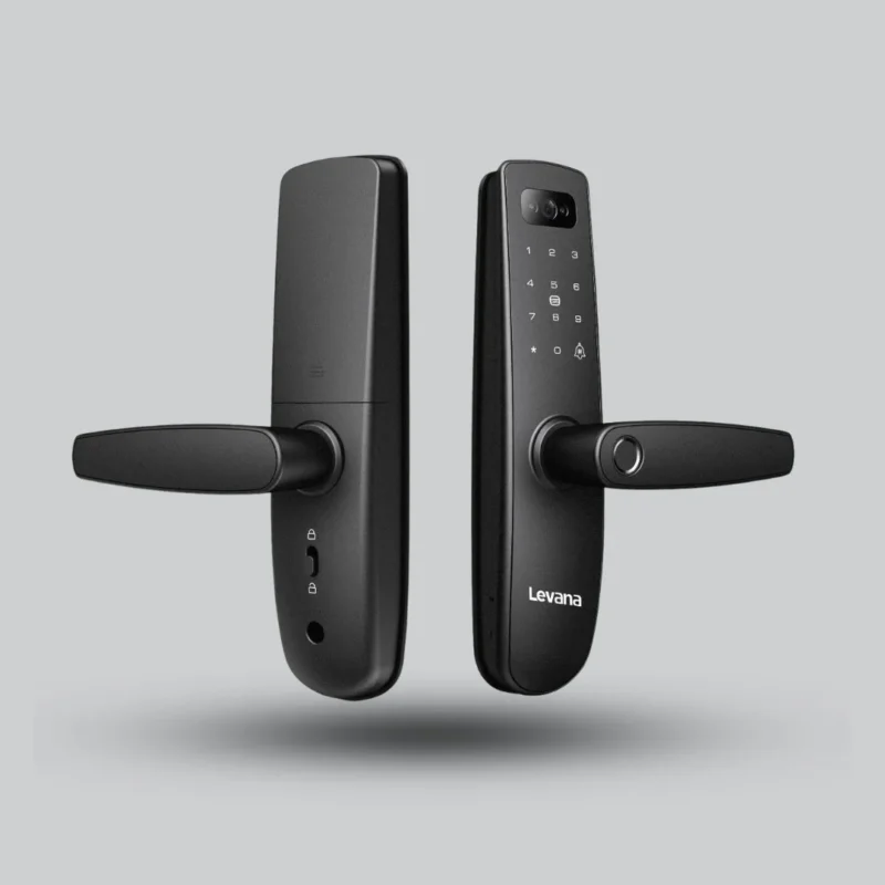 Levana SMART LOCK D02i Cat Eye Black – Smart Lock with Cat Eye Camera for Wooden Doors