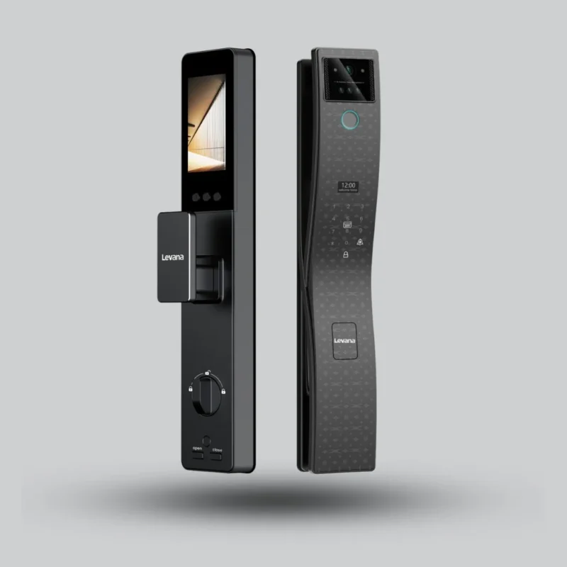 Levana Smart Lock i19 Face Version Black – Face & Palm – Smart Lock with Face Recognition, Palm Access, Camera, and Indoor Screen
