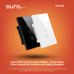 The Avera WiFi Smart Curtain Switch offers a stylish and practical way to control electric curtains and rolling shutters through a modern touch glass panel.