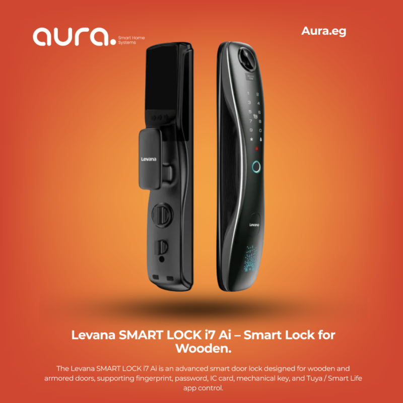 Levana SMART LOCK i7 Ai – Smart Lock for Wooden and Armored Doors with Fingerprint and Tuya App