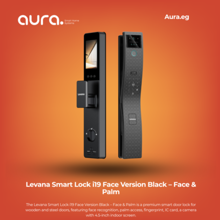Levana Smart Lock i19 Face Version Black – Face & Palm – Smart Lock with Face Recognition, Palm Access, Camera, and Indoor Screen