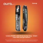 Levana SMART LOCK i11 Ai Cat Eye Gray – Smart Lock with Cat Eye Camera and 4.5-Inch Indoor Screen