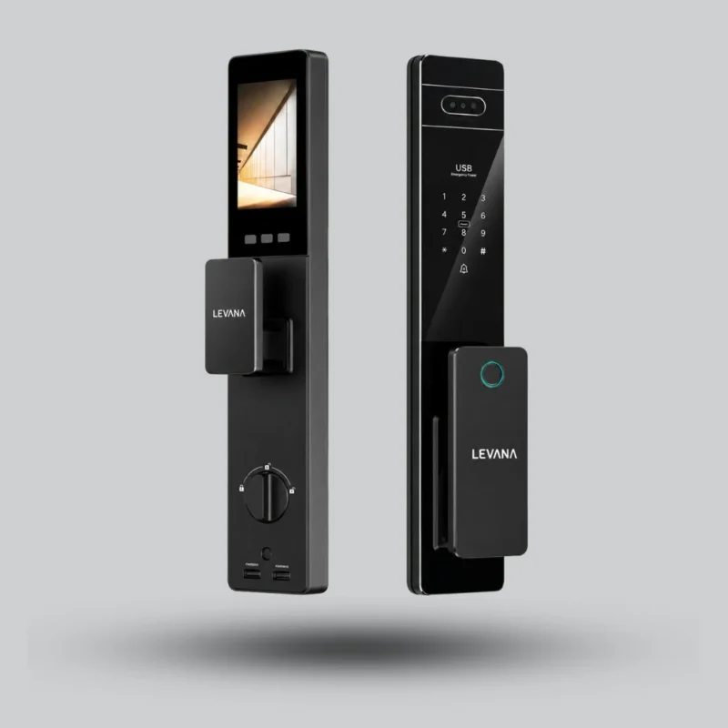 Levana SMART LOCK R03 Ai Cat Eye Black – Smart Lock with Cat Eye Camera and 4.5-Inch Indoor Screen