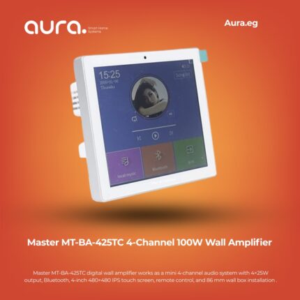 Master MT-BA-425TC 4-Channel 100W Wall Amplifier with Bluetooth & 4-Inch Touch Screen