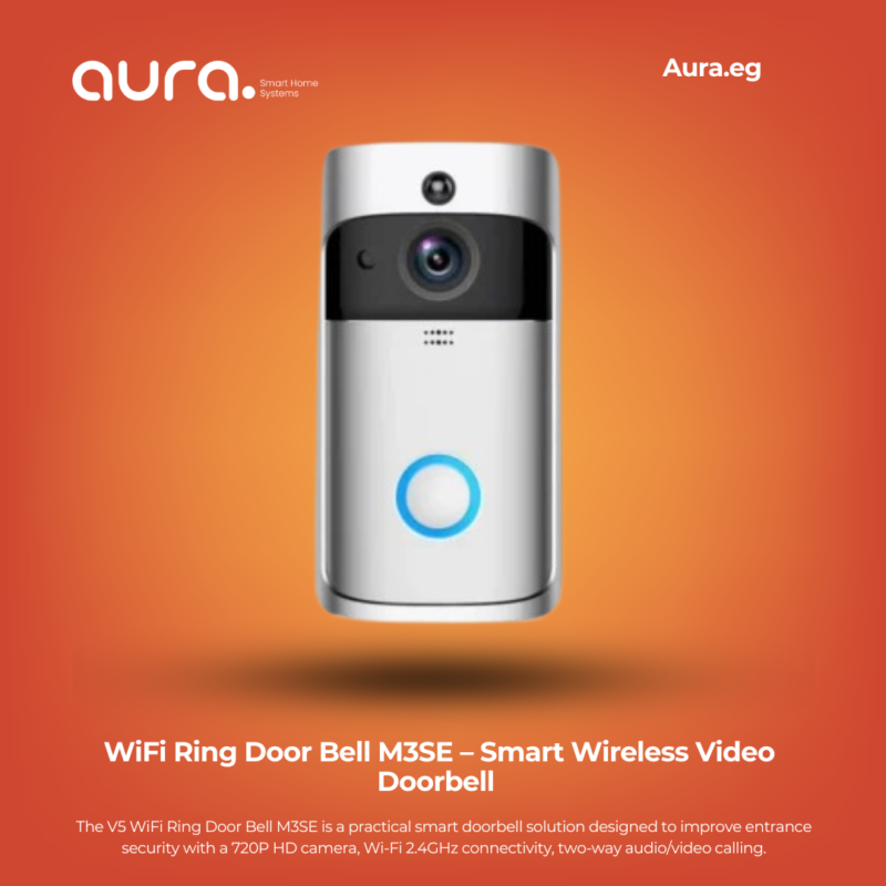 V5 WiFi Ring Door Bell M3SE – جرس باب ذكي لاسلكي بكاميرا 720P وانتركم ثنائي الاتجاه