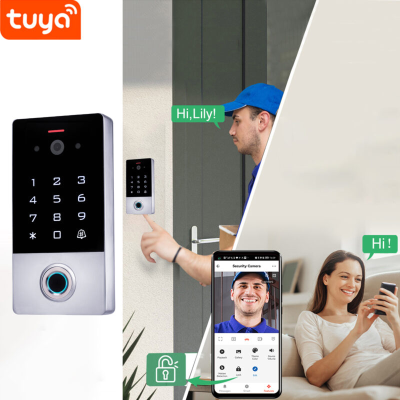 الرئيسية 37 صورة توضح جهاز SIB VF1EM-W Access Control المزود بكاميرا مدمجة وتقنيات متعددة لفتح الباب مثل بصمة الإصبع، الكارت RFID، الرقم السري، بالإضافة إلى التحكم عبر تطبيق Tuya وSmart Life. يتميز الجهاز بخاصية الفيديو المباشر، الصوت ثنائي الاتجاه، والرؤية الليلية، مع تصميم مقاوم للماء بمعيار IP68 مما يجعله مثاليًا للاستخدام الخارجي في المنازل والشركات.