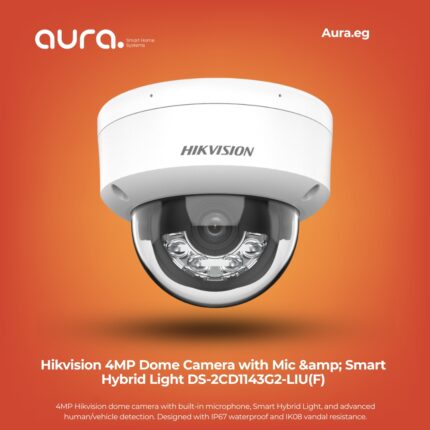 Hikvision 4MP Dome Camera with Mic & Smart Hybrid Light – IK08 Vandal Resistant – DS-2CD1143G2-LIU(F)