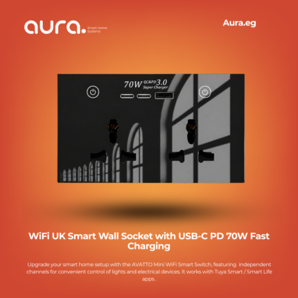 WiFi UK Smart Wall Socket with USB-C PD 70W Fast Charging
