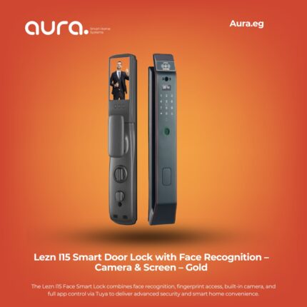 Lezn I15 Smart Door Lock with Face Recognition – Camera & Screen – Tuya App Control – Gold